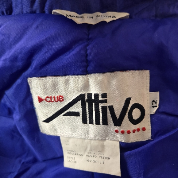 VINTAGE Attivo Bright Ski Jacket Snowboard Outdoor Puffy Bomber Coat Colorful 12 - Picture 3 of 12